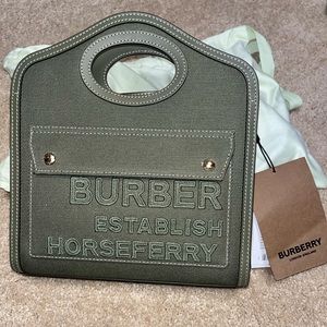 Burberry green mini tote